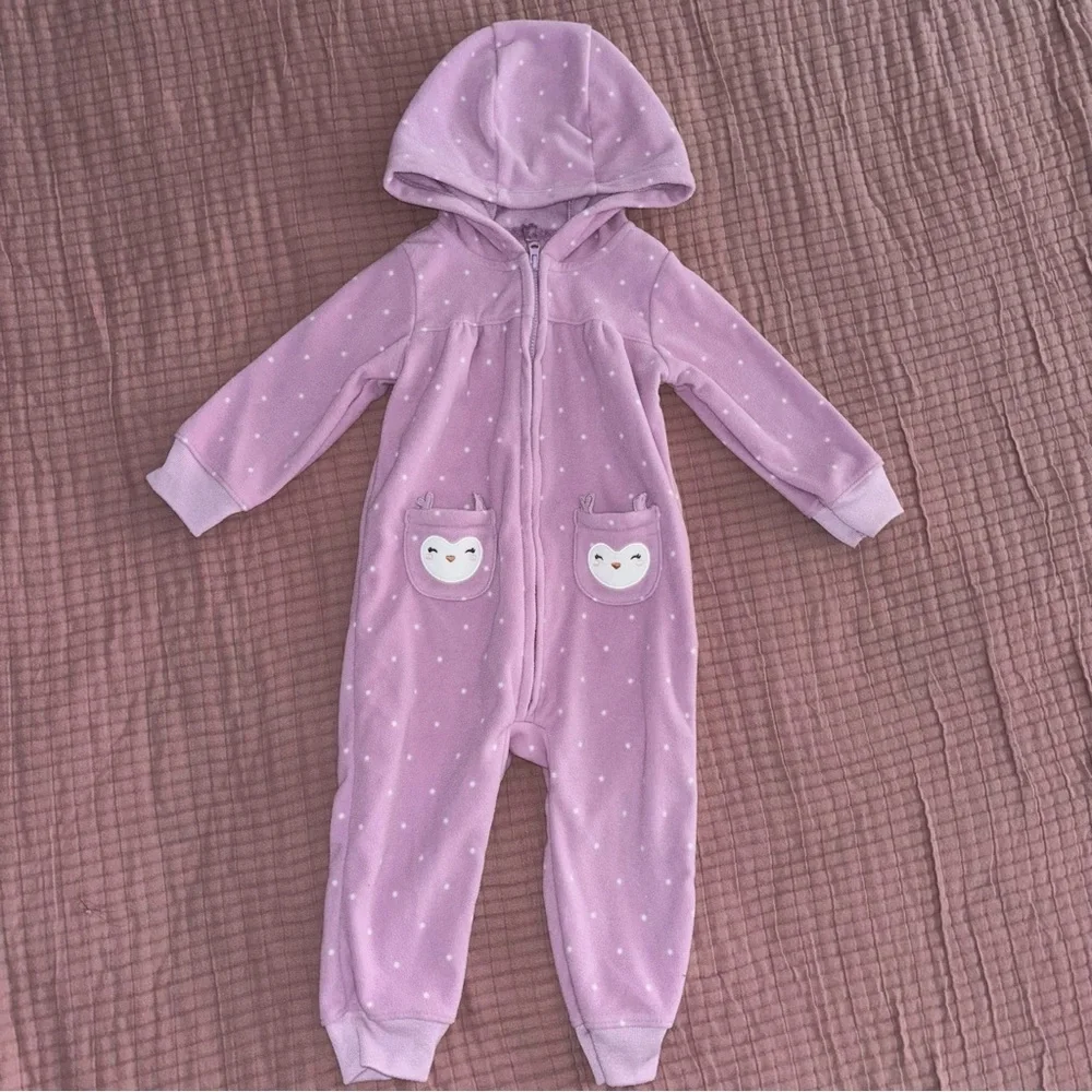 Carter's Pink Cozy‎ Footie One Piece